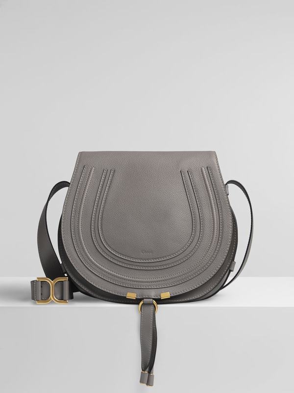 Chloé Bandolera Mujer Marcie Gris Suede Cowhide FQJA97105